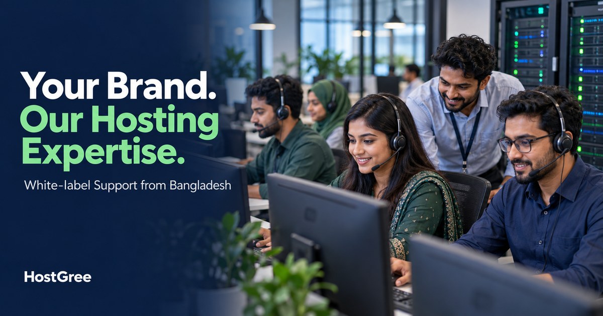 HostGree: Your Brand. Our Hosting Expertise. White-label Support from Bangladesh, with a support team and server infrastructure